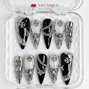 Younique Nails 2025 | XT Studio | Gothic Chain | 10PCS 100% Handmade Press-On Nails | Reusable Colorful Art acrylic