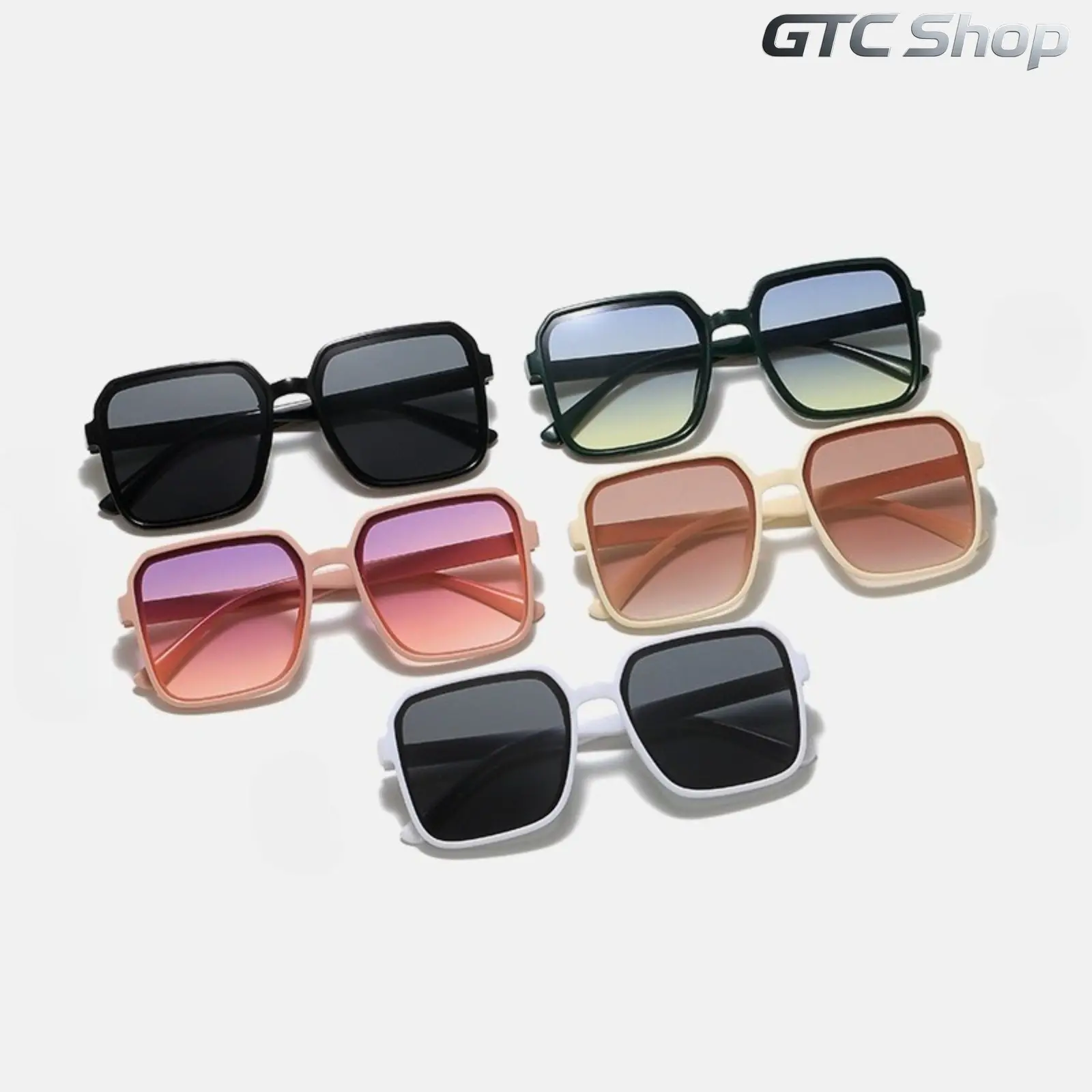 5-Piece Set New Gradient Jelly Square Sunglasses for Men & Women, Influencer Retro KoreaStyle Eyewear, Face Slimming Trendy Gradient Lens, Soft Jelly Frame Fashion Shades, Street Casual Daily Outdoor Styling
