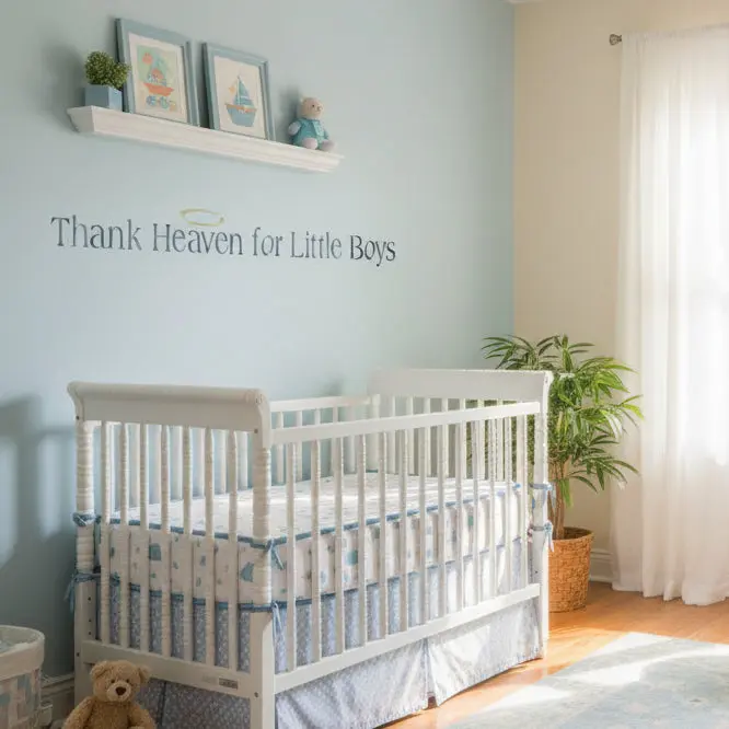 Thank Heaven for Little Boys Wall Stencil