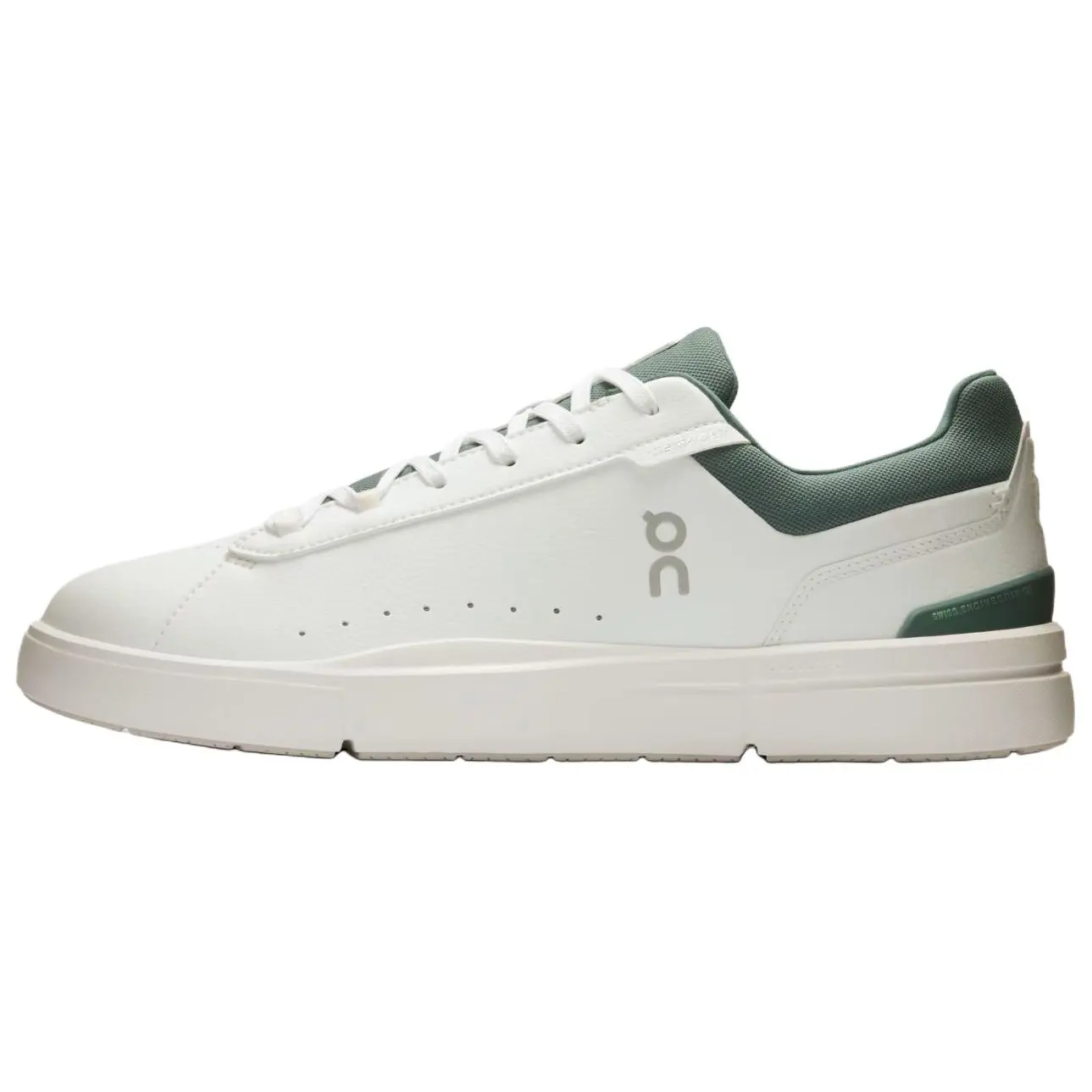 On The Roger Advantage Men's Low-Top Tennis Shoes in White-Green with Cushioning and Support Trending Shoes, House White Official Shoes to Get / Maison Mihara