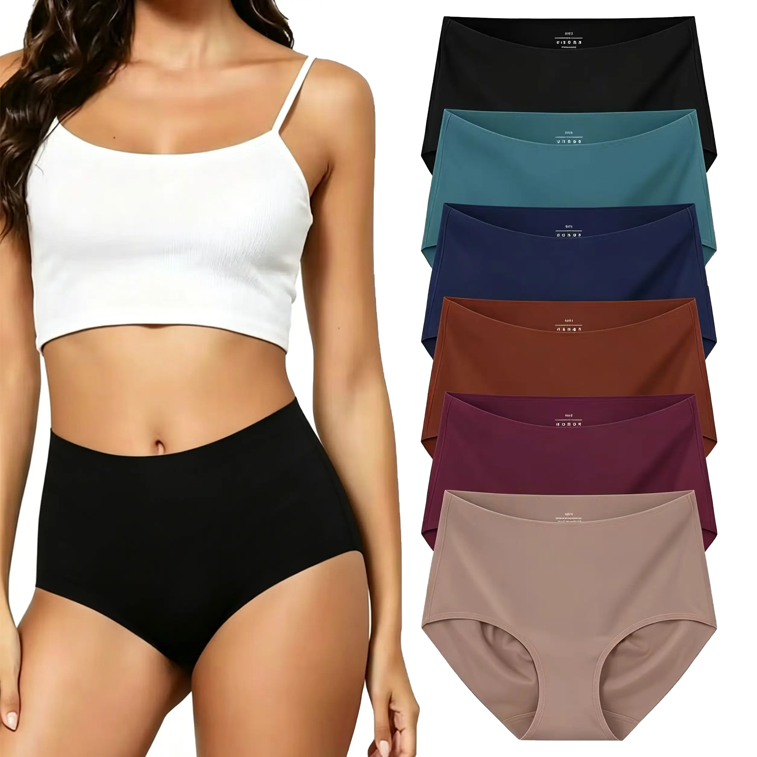 Women’s Seamless High-Waist No Roll Tummy Control Underwear, Invisible Shaping Panties with Soft Breathable Stretch Fabric, Hip-Enhancing Basic Briefs, Plus Size, S-XXL Sizes, 4/6 Pack for Everyday Comfort
