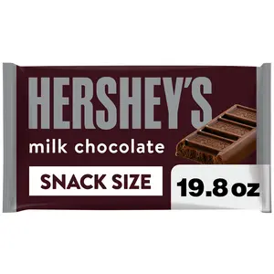 HERSHEY'S Milk Chocolate Snack Size, Candy Jumbo Bag, 19.8 oz Bonbon Dessert Vitamin Cocoa Vitamin Cocoa