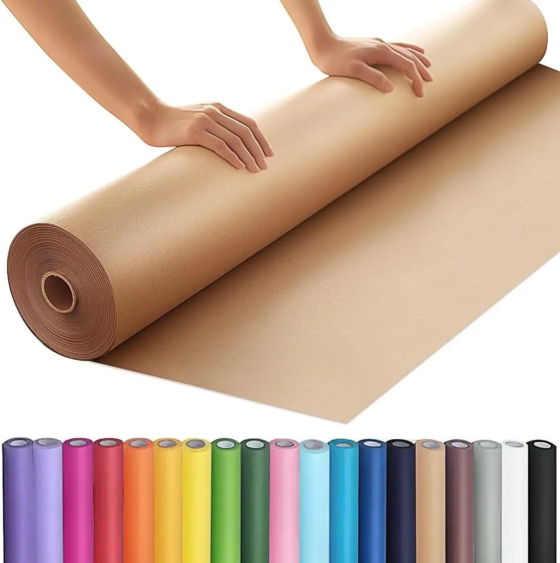 36" x 2,400" (200') Brown Kraft Paper Roll for Craft Bulletin Board Paper Art Table Covering Crafting Gift Wrapping Bouquet Packing Parcel 70GSM 50LB (Brown, 36" x 200')