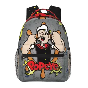 popeye the sailor School Backpack for Kids popeye the sailor man Backpack with Adjustable Straps Cartoon popeye's revenge lightweight fashion backpack for back to school gifts