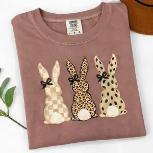 Comfort Colors Easter Bunny Shirt, Coquette Rabbit Tee for Women, Cute Easter Gift, Spring Bunny Graphic Tee, Pastel Easter Outfit
