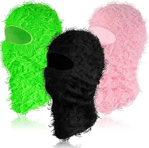 3 Pcs Distressed Balaclava Full Face Ski Mask Cool Knitted Balaclava Windproof Ski Mask for Men Women Cold Weather