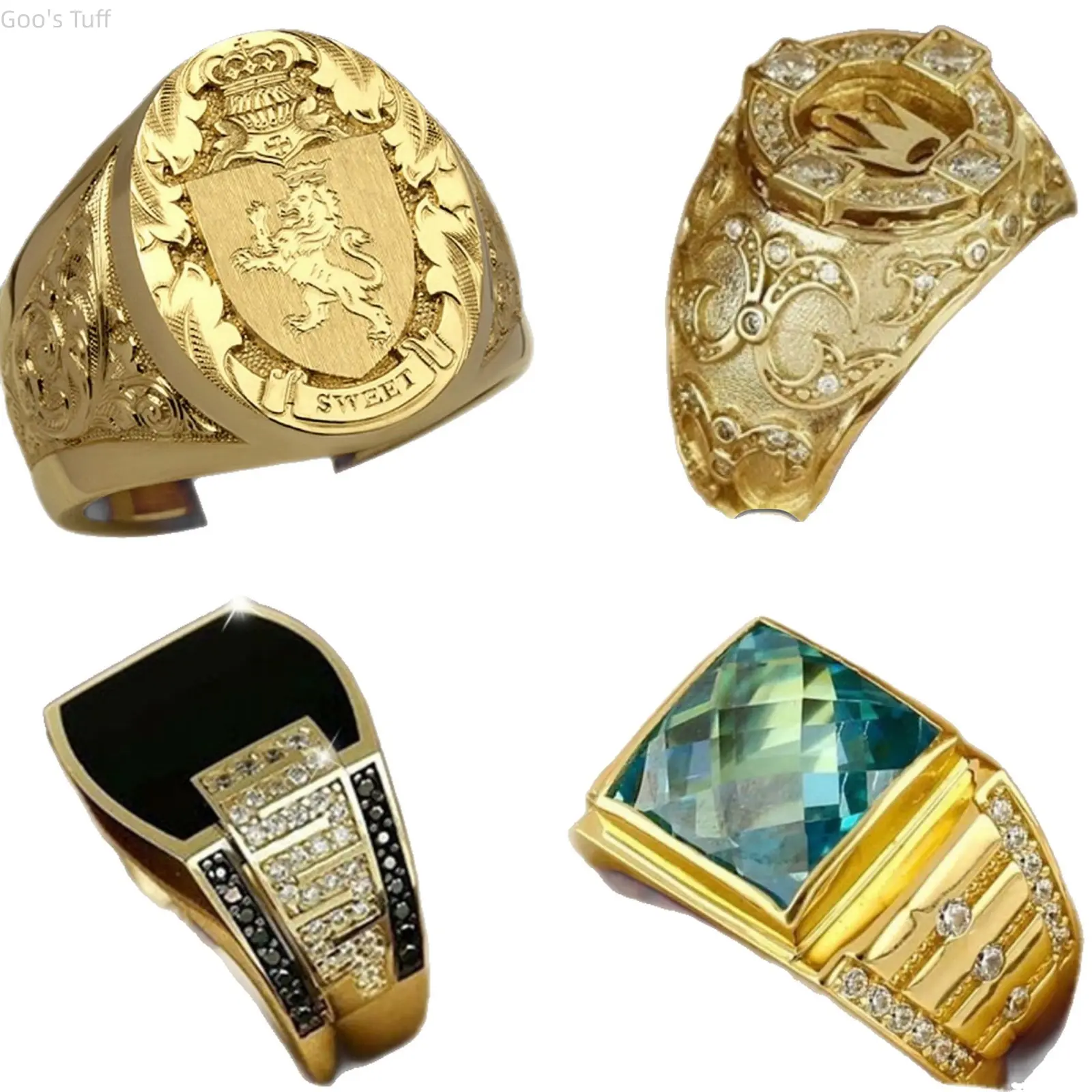 Jewelry Accessories Men Stack Ring Set Bold Statement Combo Pack Stish Tough Hot Selling For Street Club Daily Outfit
