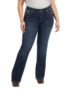 Ariat Women's Women'S R.E.A.L. Medium Wash Mid Rise Lexi Slim Stretch Bootcut - 10041059-Plus