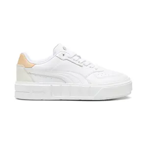 PUMA Womens Cali Court Leather Lace Up Sneakers Shoes Casual - White