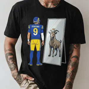 Matthew Stafford GOAT Mirror Shirt, Los Angeles Football Tee, Vintage Quarterback Fan Gift