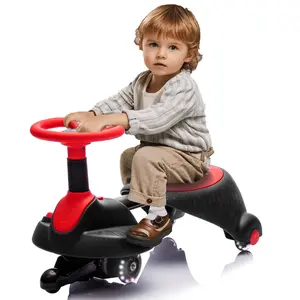 6V Kids Ride On Electric Wiggle Car,Flashing & Shock absorbing PU Wheels For Effective Floor Protection,Retractable,Steering Wheel Rotates 360°,Bluetooth,Provide a speed of 3.11MPH for Kids aged 3+. toddler  power  car