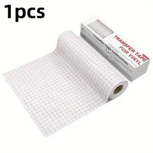 Transparent Vinyl Transfer Paper Tape Roll, Alignment Grid for Silhouette Cameo, Cricut, 12x39.4 Inches, Stickers Application