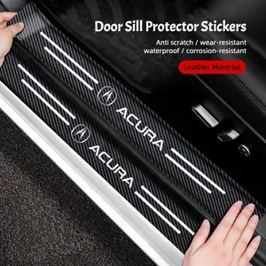 Carbon Fiber Car Door Sill Protector Stickers Accessories For Acura ADX RDX ZDX Integra NSX MDX TLX CDX ILX RLX TL RL