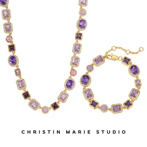 Iris (Purple) Solstice Gemstone Bundle (1 Necklace & 1 Bracelet)