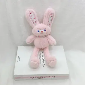 Pull Up Rabbit Plush Toys Interactive Easterbunny Stuffed Animal with Switchable Ears & Legs Soft Durable Keychain for Bags and Keys Dynamic Dual Position Design
