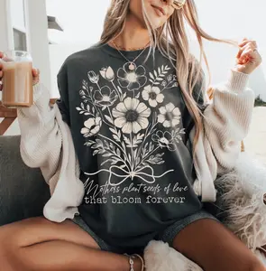 Comfort Color Mother’s Plant Seeds of Love t-Shirt, Floral Mom Graphic Tee, Mother’s Day Gift for Mom, Vintage Wildflower T-Shirt, Cute Botanical Mama Tee, Retro Flower Bouquet T-Shirt