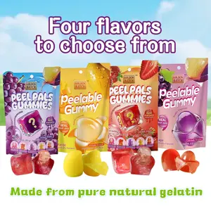 Peel & Pop Peelable Gummy-3Fruity Flavors(Grape,Strawberry,Mango)-Juicy& Chewyl Halal Certified |-ldea for Kids & Snack Lovers & Valentine's Day Gift