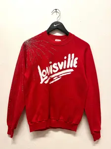Vintage University of Louisville Cardinals Embellished Custom Sweatshirt Sz M Made in USA