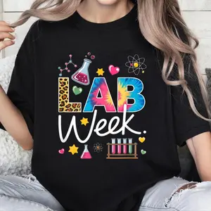 100% Cotton Lab Week 2026 Laboratory Tech Leopard Medical Technician T-Shirt