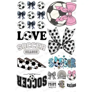 Soccer Vibe's  Mini DTF Transfer Gang Sheet 24.5" Wide x 36" Long Direct To Film Trendy Vibrant Designs for Stylish Wardrobe