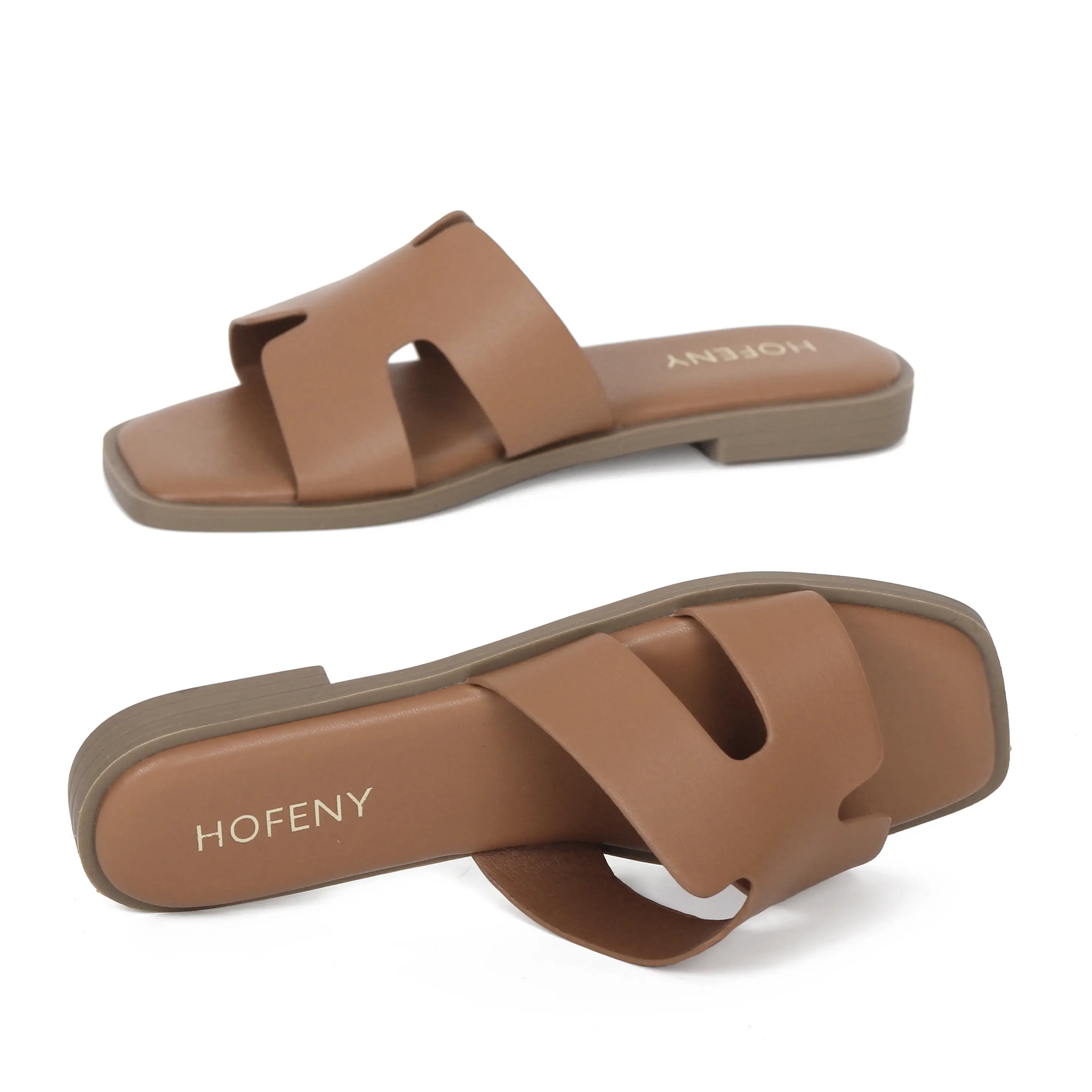 Hofeny H-shaped sandals in multiple colors, classic, simple and comfortable women's sandals, slippers, Lafite grass countryside style versatile walkin