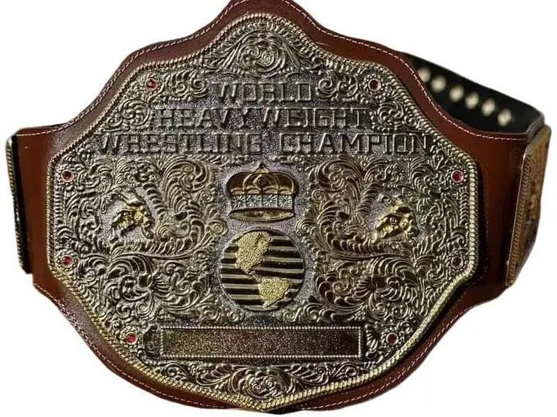 BIG GOLD World Heavyweight Championship Replica Tittle Belt DieCasting Adult 6MM