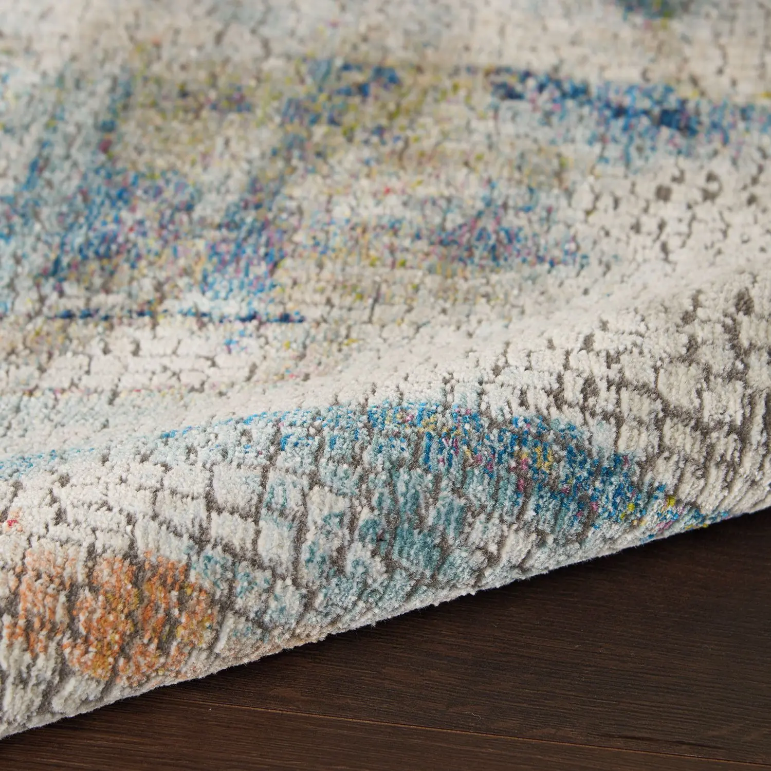 Nourison Global Vintage 4' x 6' Ivory/Multicolor Soft Abstract Area Rug, Artistic Brushstroke Design for Living Room Bedroom Decor, Abstract Area Rugs, Soft Rug