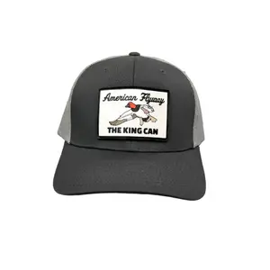 The King Can Canvasback PVC Patch Hat in Grey and Light Grey Mesh Back 112