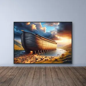 Noah's Ark Pattern DIY Diamond Arts Colorful Painting Kit without Frame, DIY 5D Diamond Arts Colorful Painting Kit, Wall Art Decor for Home