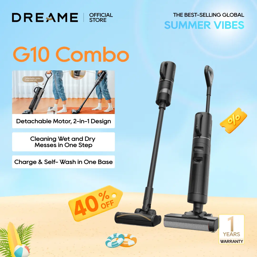 DREAME G10 Combo Series I Vacuum Mop, Wet Dry Vacuum Design for US Customers The Strongest Entry Level, All-in-One Floor Cleaner, Cordless Vacuum for Multi-Surface, Up to 50 Mins Runtime, One-Step Self Cleaning, Lightweight for Hard Floor