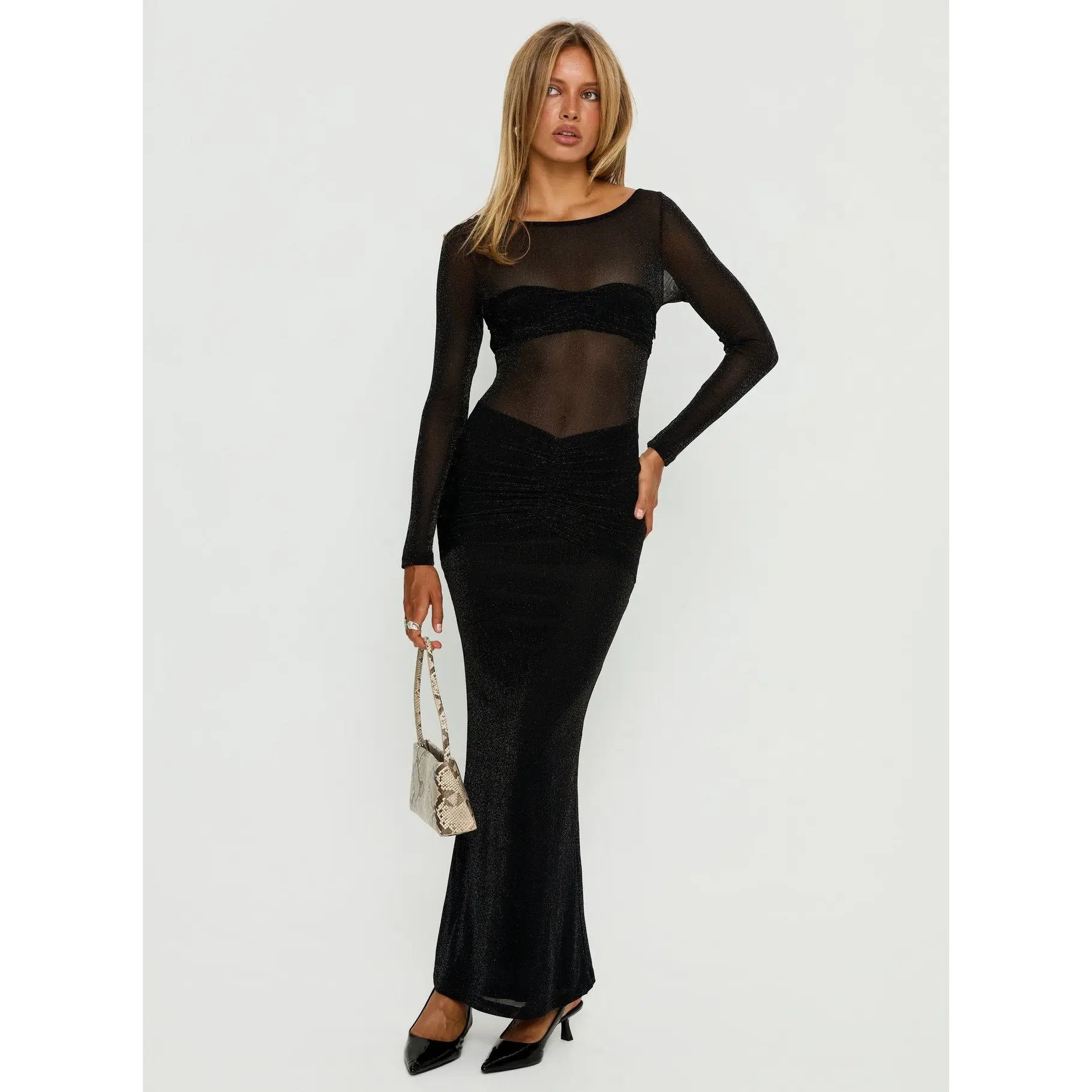 knee length dresses for ladies Donelli Lace Mini Dress Black