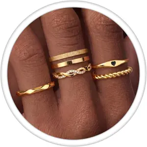 6 Pcs Stainless Steel Rings for Women Set Knuckle Rings Stackable Simple Carve Heart Wedding Bands Engagement Promise Eternity Bands Thumb Rings for Women