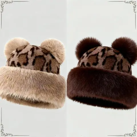 2026 New Unisex Mongolian-Look Soft Faux Fur Beanie - Adjustable One Size Fit, Retro Elegant, Cozy Plush, Warm Insulation, Soft on Skin, All-Season Cold Weather Outdoor Sports Accessory (Sports & Outdoor Hat)