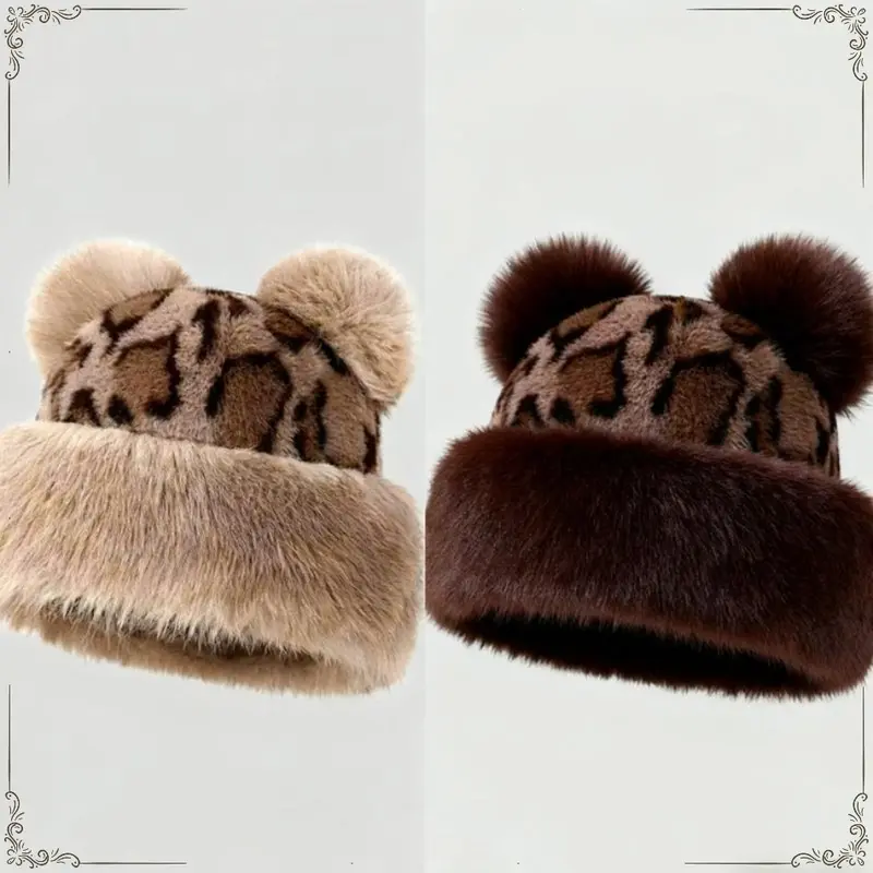 2026 New Unisex Mongolian-Look Soft Faux Fur Beanie - Adjustable One Size Fit, Retro Elegant, Cozy Plush, Warm Insulation, Soft on Skin, All-Season Cold Weather Outdoor Sports Accessory (Sports & Outdoor Hat)