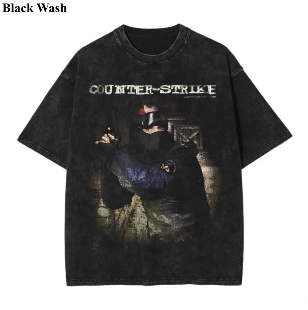 Counter Strike Promo Vintage Wash Tee, Counter Strike T-shirt, Retro Y2K Game T-Shirt, Game Graphic Tees, Unisex Shirt, Game Gift For Fan, Menswear Womenswear Crew Neck Oversize Fit Heavy Cotton