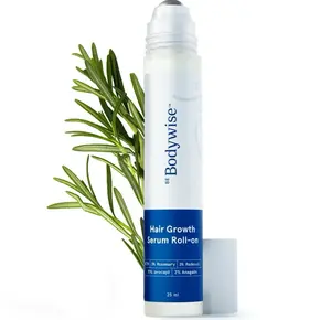 BeBodywise Advanced Hair Density Roll-On Serum 25 ml | 5% Saw Palmetto, 3% Rosemary, 1% Caffeine Herbasome & 3% Fenugreek | Scalp Serum for Reduced Hair Fall | Men & Women