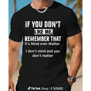 Breathable Cotton Summer T-Shirt – Black Crew Neck with White Print, Perfect for Men