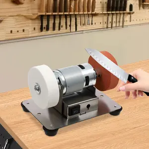 Mini Bench Grinder  with 2 Grinding Wheels, 96W Electric Multi-Purpose Grinding Machine Variable Speed 3000-6000 RPM - Electric Benchtop Sander for Metal, Forward/Reverse Switch