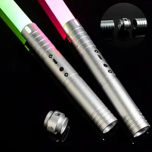 [Free shipping]Light Up Saber Silver handle, 12 Colors, Rechargeable, for Kids Adults Cosplay Party Gaming, Lightsaber, Toys & 30-Day Warranty sword smooth swing