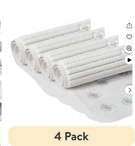(4 pack) Clorox 21" x 21" Foam Cushioned Shower Mat with Suction Cups, White