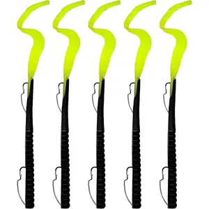 Fishing  Bass Set, 10" Pre-Rigged Weedless Swim , Twister Tail Bass Fishing , Extra Durable Soft Plastic Baits for Freshwater - 5 count Bass Baits and  Pack,