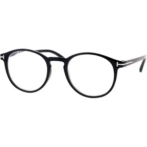 Retro Round Keyhole Thin Horn Rim Plastic Reading Glasses