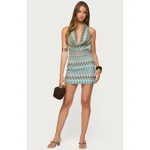 Edikted Women's Ziggy Striped Backless Knit Mini Dress