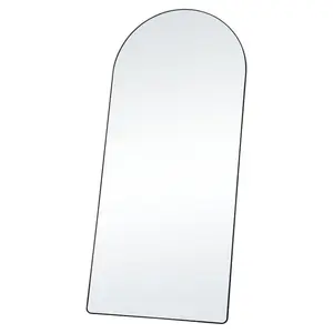 VEVOR Arched Full Length Mirror, 71''x 32'', Large Free Standing Leaning Hanging Wall Mounted Floor Mirror with Stand Aluminum Alloy Frame, Full Body Dressing Mirror for Living Room Bedroom, Black