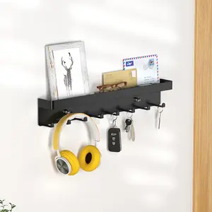 Wall-Mounted Key Rack with 6/8/10 Hooks, Mail Organizer and Key Holder, Ideal for Entryway, Kitchen, Bathroom, Living Room, Office