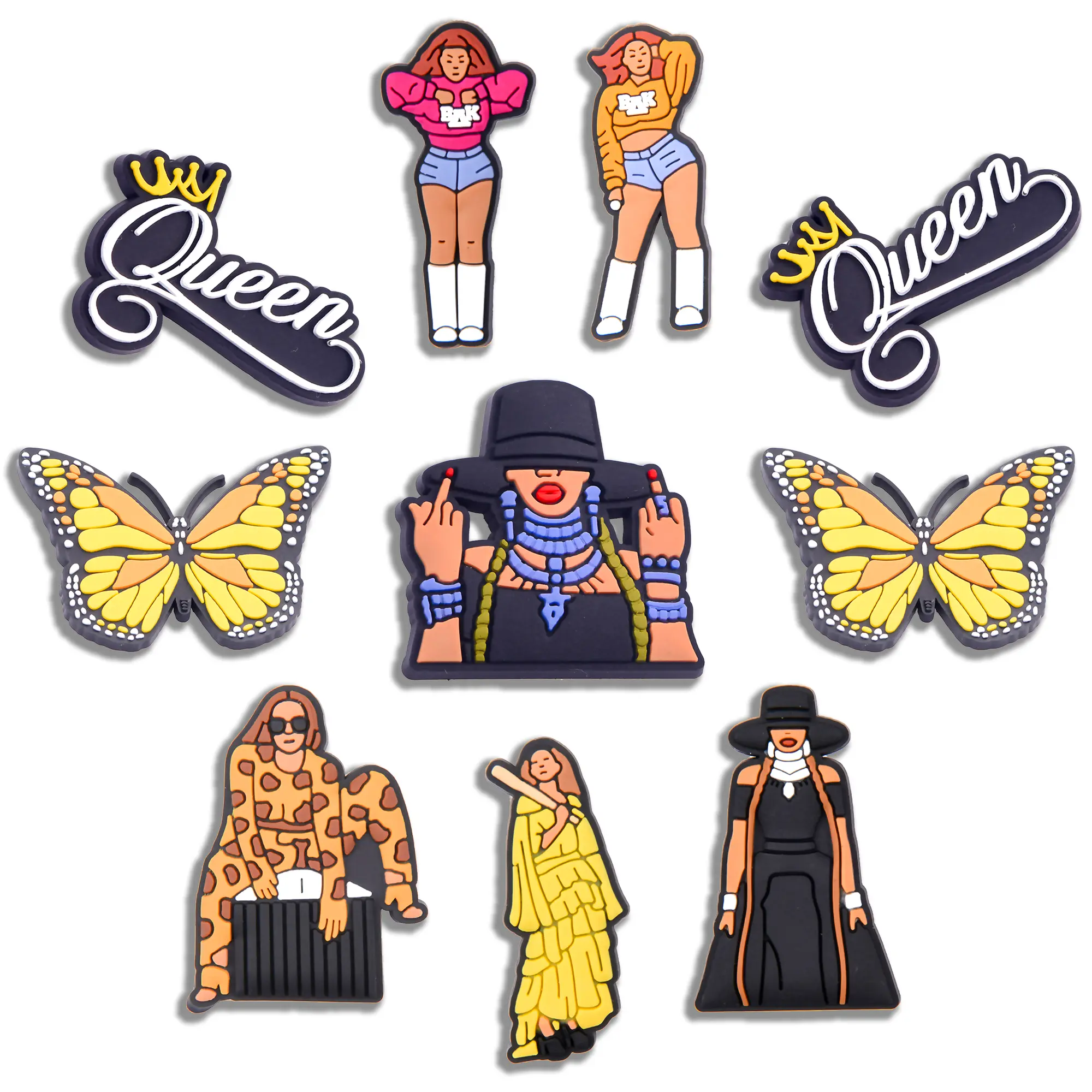 Singer Croc Charms 10PCS PVC Clog Pins Accessories Party Favors Birthday Gifts Holidays Decoration for Boys Women Girls.