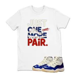 Just One More Pair shirt for Jordan 11 Retro Rare Air, 11 Retro Rare Air Deep Royal Blue Fire Red Sail Black Muslin T Shirt