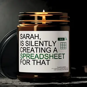 Silently Creating A Spreadsheet Worker Candle Excel gifts, Spreadsheet Humor, Funny Accountant Gift, Data Analyst Gift, CPA Gift, Boss Gift