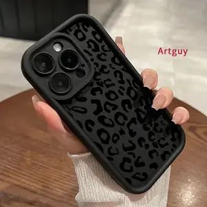 Case for 17 Air iPhone 16 Pro Max 15 Plus 16E 14 13 12 11 XS XR  mini Black Vintage Leopard Print Advanced fashion gift Drop Protection Shockproof Soft Silicone smartphone Cover