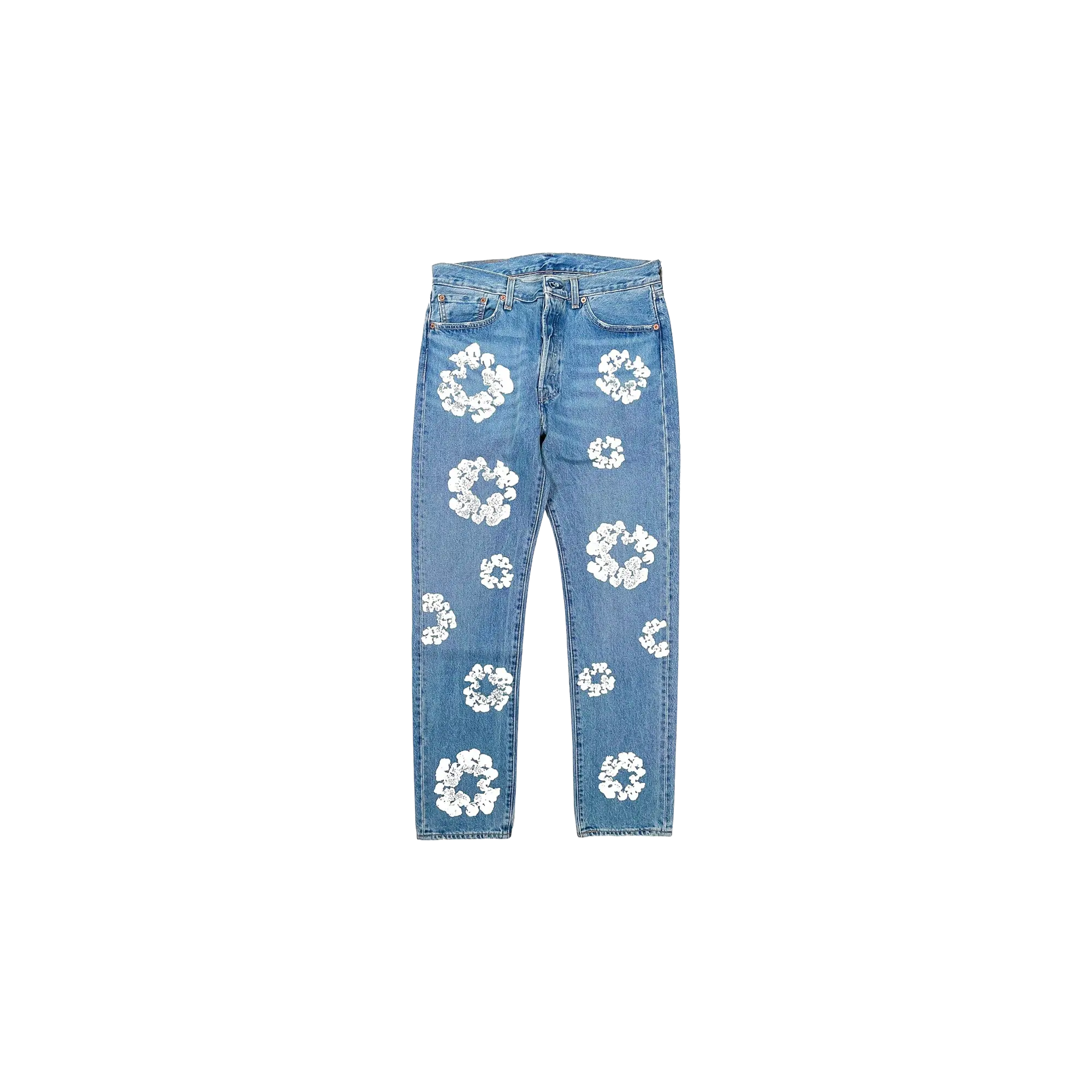 Levi's 501 Cotton Wreath Logo Jeans "Light Wash / Indigo / White" DT303